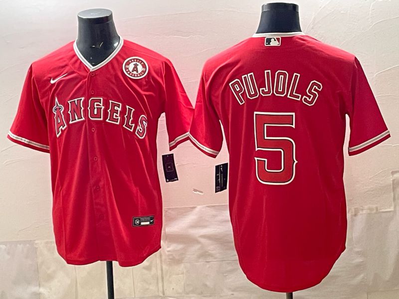2026 Men Nike Los Angeles Angels #5 Pujols Red Game MLB Jersey 05->los angeles angels->MLB Jersey